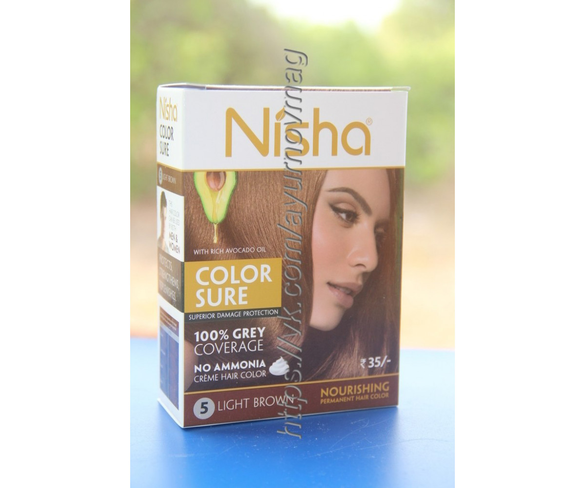 Крем краска для волос обогащённая маслом Авокадо.Светло-коричневый от Nisha